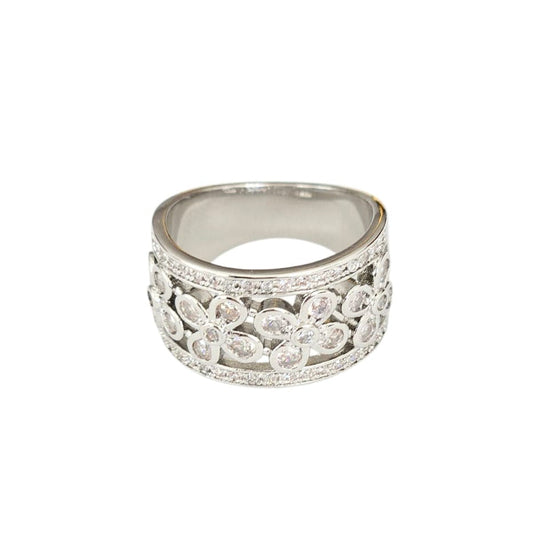 ANILLO FLORES ZIRCONIAS