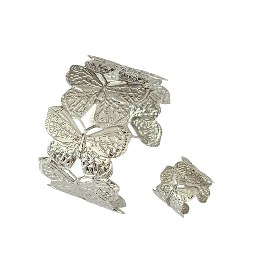 JUEGO BRAZALETE Y ANILLO MARIPOSAS