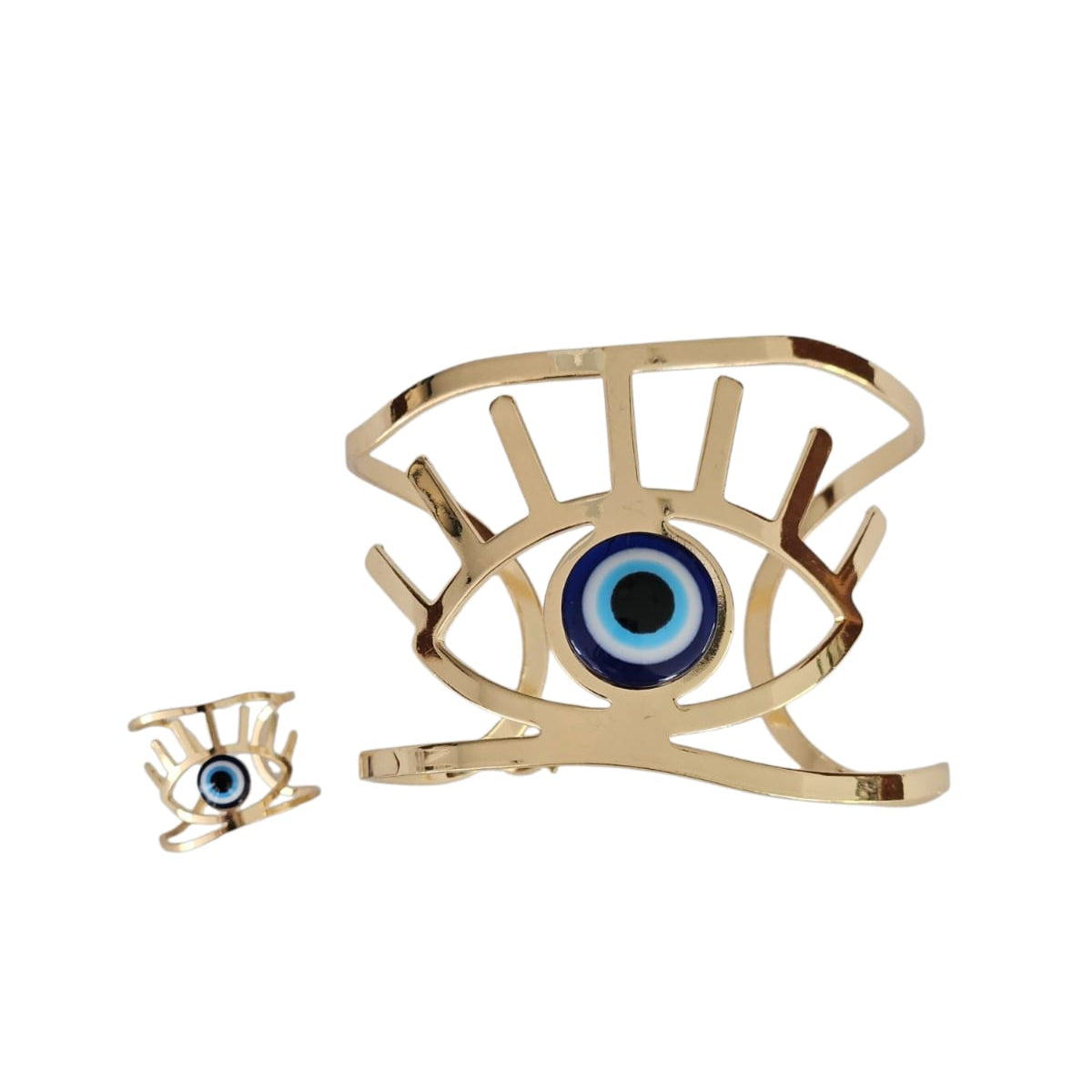 JUEGO BRAZALETE Y ANILLO OJO TURCO