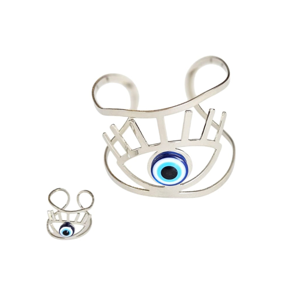 JUEGO BRAZALETE Y ANILLO OJO TURCO