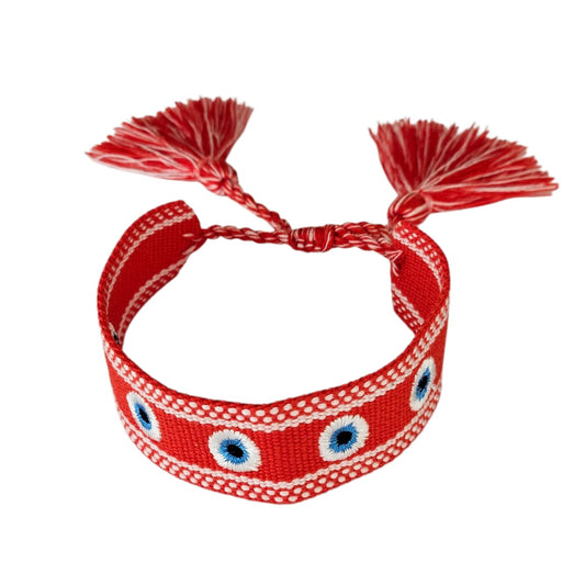 PULSERA TEJIDA OJOS TURCOS - BORDADO