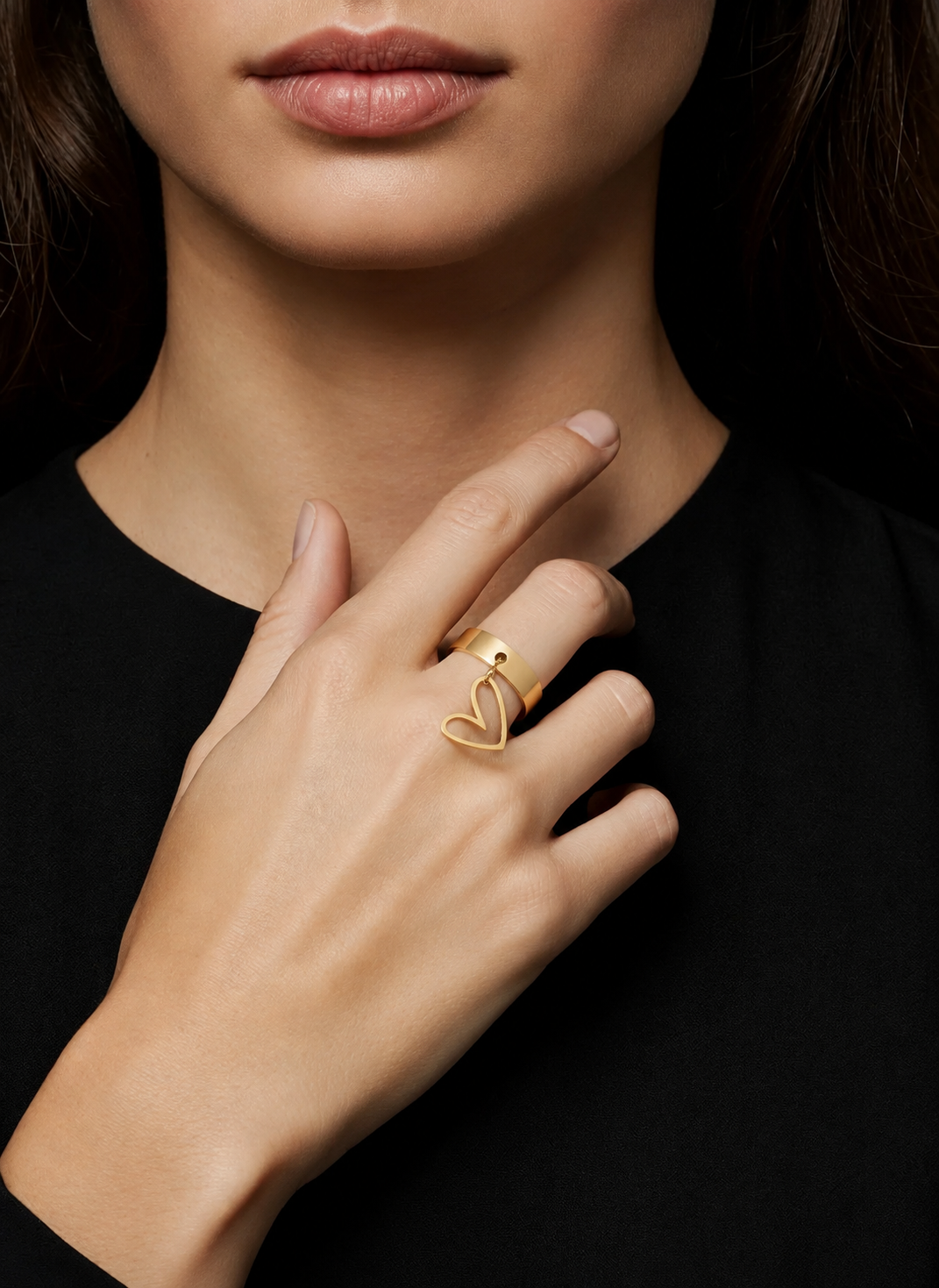 ANILLO CORAZÓN COLGANTE