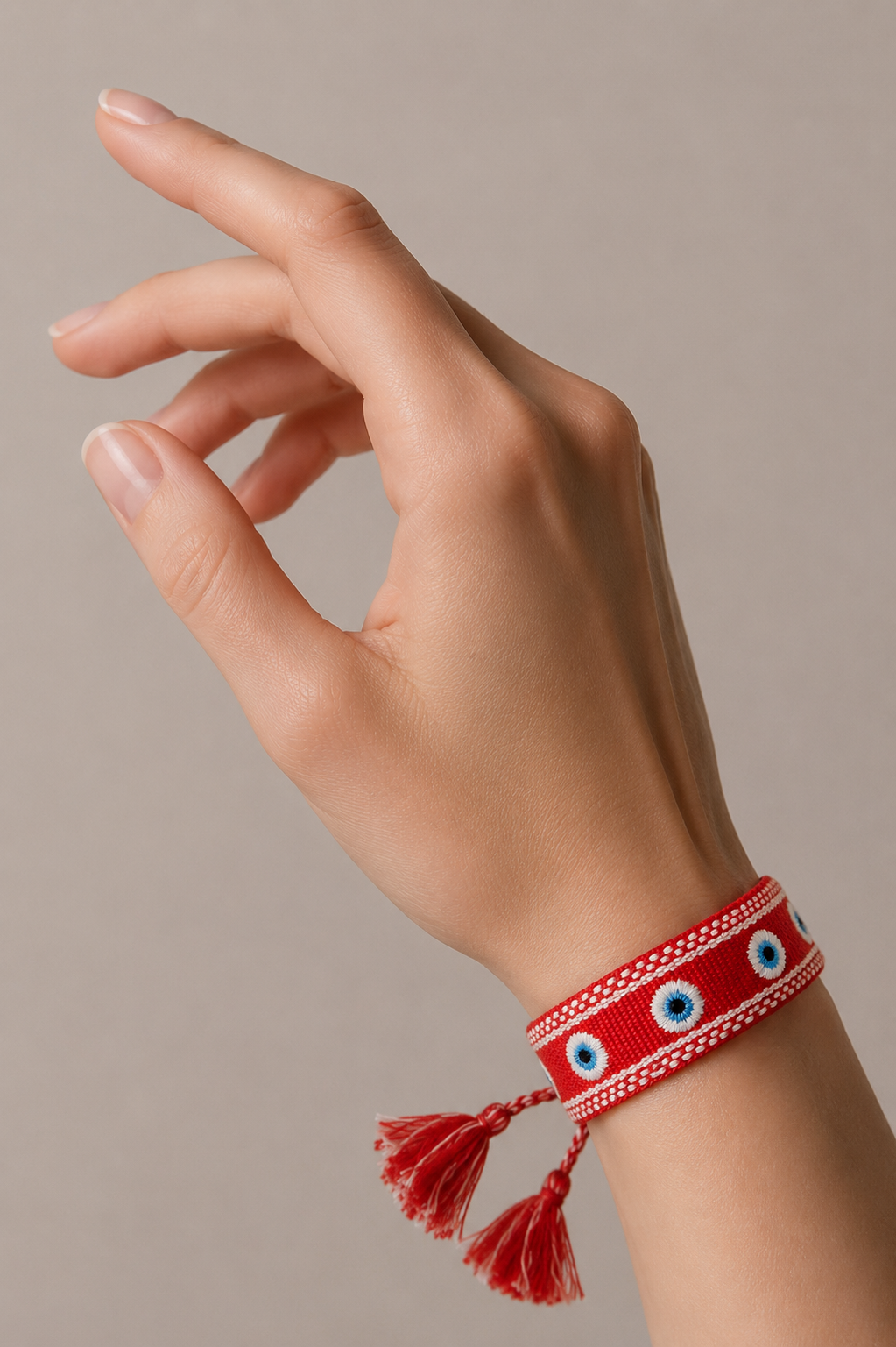 PULSERA TEJIDA OJOS TURCOS - BORDADO
