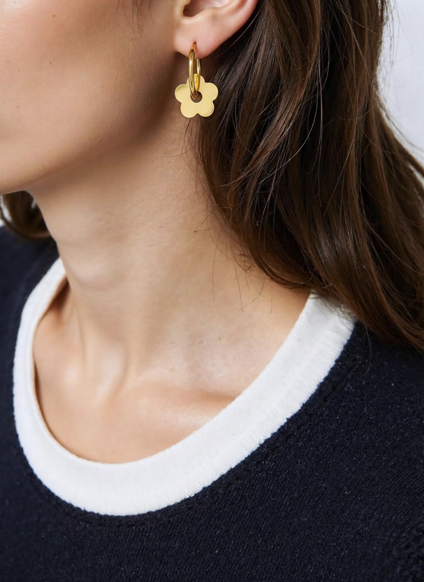 JUEGO COLLAR Y ARETES FLOR