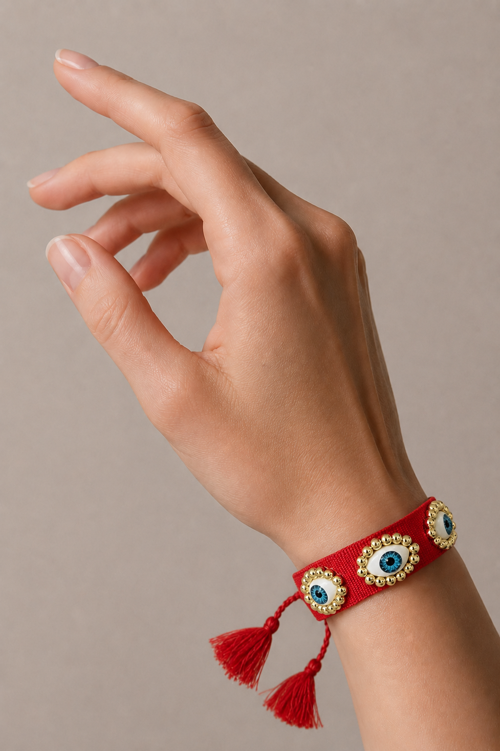 PULSERA TEJIDA OJOS TURCOS - 3D